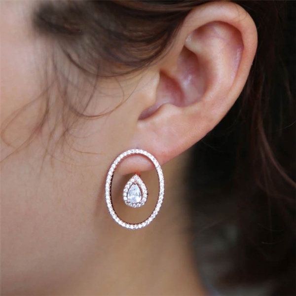 Серьги овал с каплей lan-2725