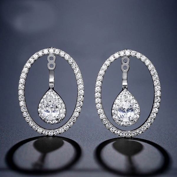 Серьги овал с каплей lan-2725