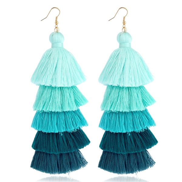 Сережки пензлика Бахрома - п'ять шарів