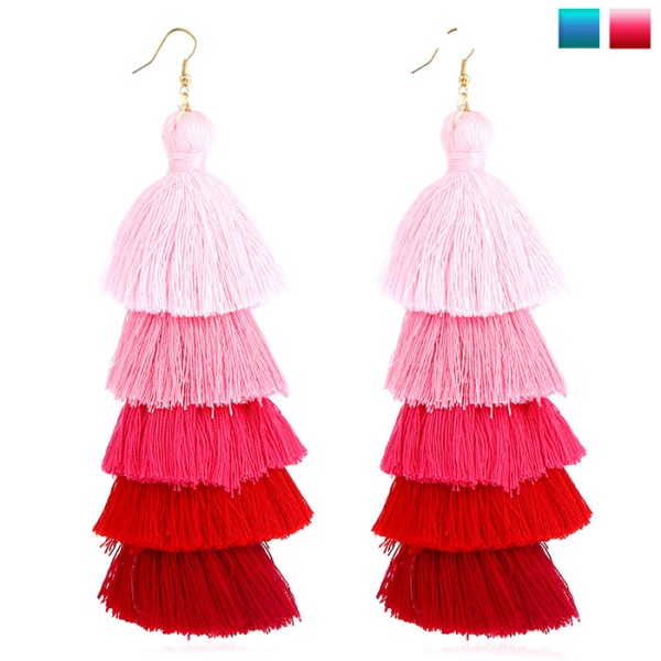 Сережки пензлика Бахрома - п'ять шарів