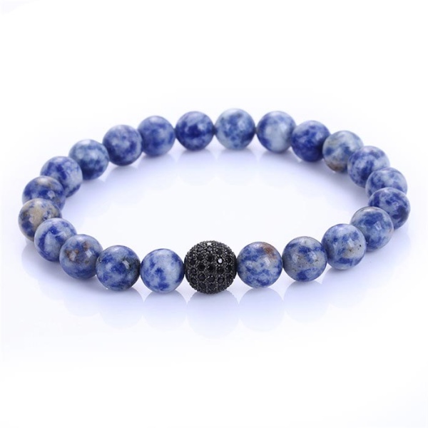 Браслет із Лазуріту з кристалом lan-3324.