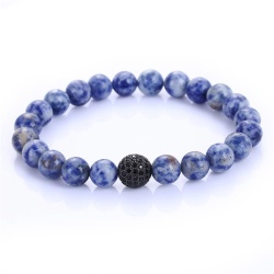 Браслет із Лазуріту з кристалом lan-3324.