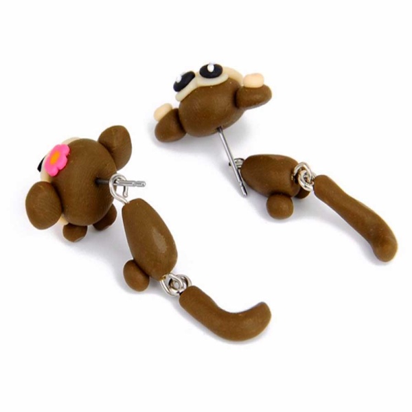 Серьги гвоздики Обезьянки