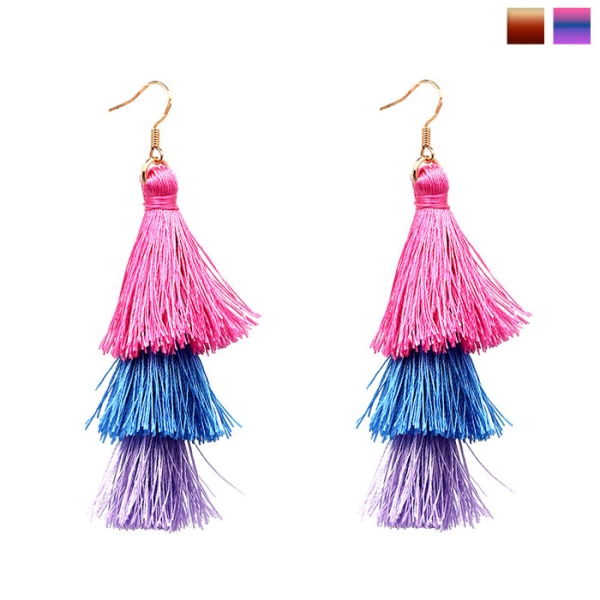 Сережки пензлика Бахрома - три шари