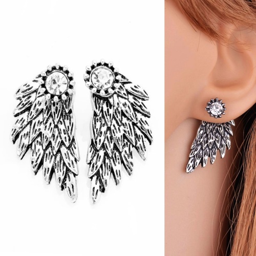 Сережки гвоздики Крила сріблястого кольору