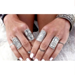 Кольца в бохо стиле Винтажные (набор из 4 шт)