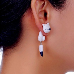 Сережки гвоздики Біла лисиця