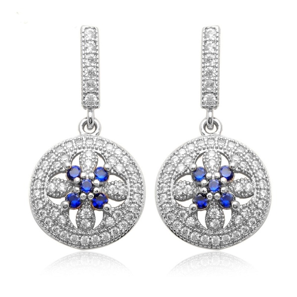 Сережки гвоздики з камінням Blue Zircons