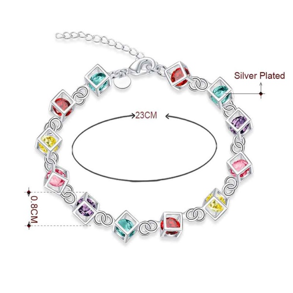 Браслет Кольоровий кристал срібний