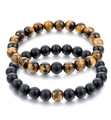 Браслеты из натурального камня Тигровый глаз и Шунгит