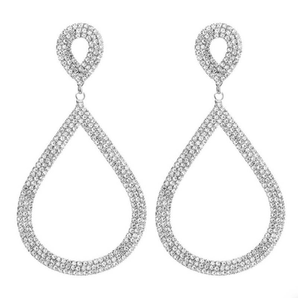 Сережки підвіски Крапля з кристалами