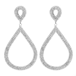 Сережки підвіски Крапля з кристалами