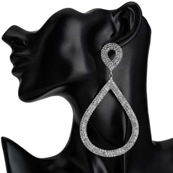 Сережки підвіски Крапля з кристалами