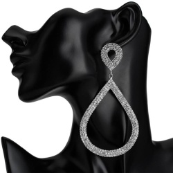 Сережки підвіски Крапля з кристалами