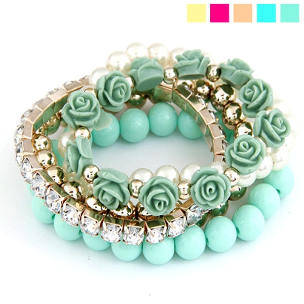 Набор браслетов на резинке - Весна