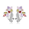Сережки з камінням Квіточка Zircon