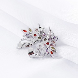 Серьги с камнями Цветочек Zircon