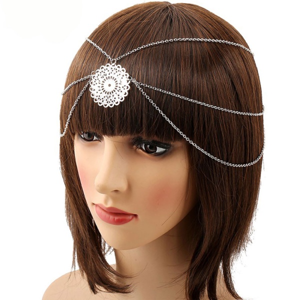 Тика для волосся Ажурна сріблястого кольору