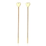 Длинные серьги Сердечко золотистого цвета
