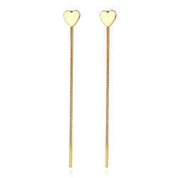 Довгі сережки Серце золотистого кольору