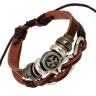Шкіряний браслет Punk Cross коричневого кольору