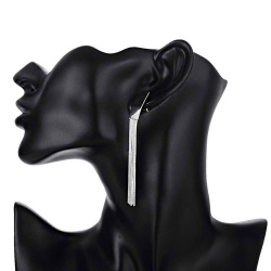 Длинные серьги Пластинка посеребренные