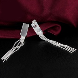 Длинные серьги Пластинка посеребренные