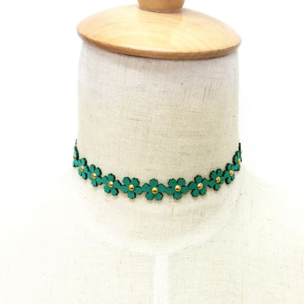 Замшевый чокер ромашка lan-1461