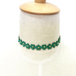 Замшевый чокер ромашка lan-1461