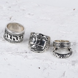 Кольца в бохо стиле Слон (набор из 4 шт)