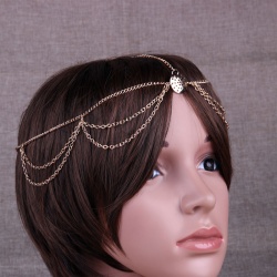 Тика на голову Double round золотистого цвета