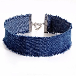 Чокер джинсовый с бахромой lan-221
