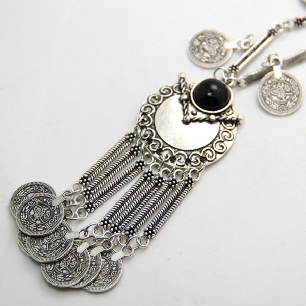 Колье с монетами Tibet бохо стиль серебристого цвета