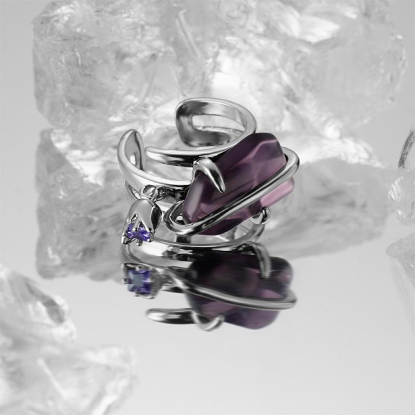 Кільце дизайн з цирконом незамкнене lan-3031