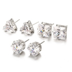 Сережки гвоздики Кристал (набір з 3 пар)