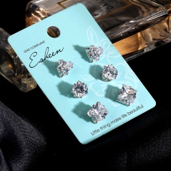 Сережки гвоздики Кристал (набір з 3 пар)