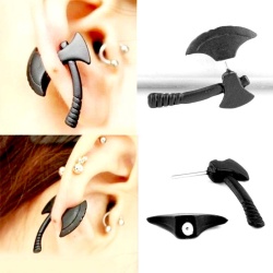 Сережки гвоздики Сокира чорного кольору