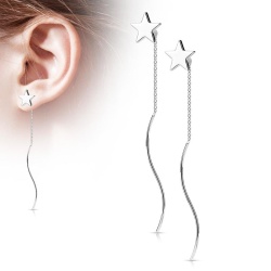 Сережки протяжки зі сталі Зірочка Spikes SE3988