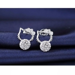 Сережки гвоздики Hello Kitty з кристалами сваровські