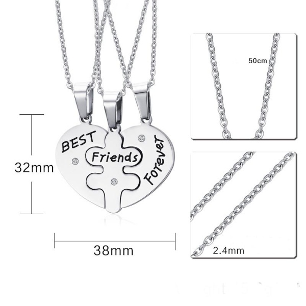 Кулон парний Best Friend Forever Пазл кулон для друзів потрійний