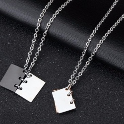 Парный кулон для влюбленный из стали Книга