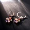 Серьги с разноцветным цирконом цветок lan-3208