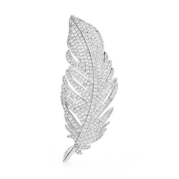 Брошь кристальное перо