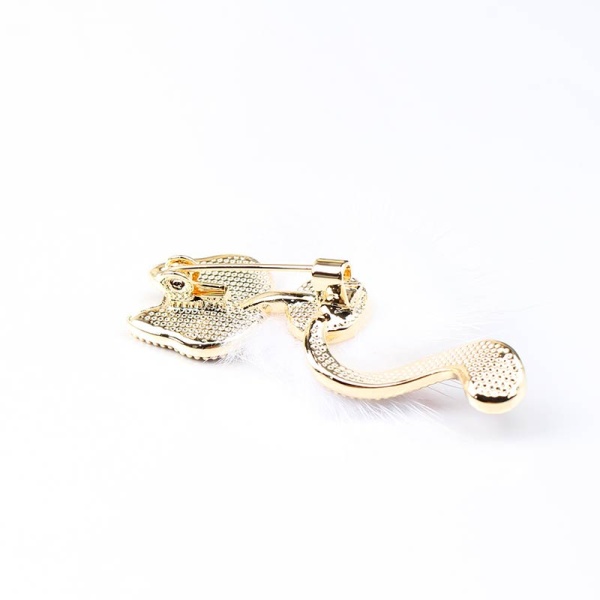 Брошка котик з пухом lan-2834