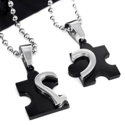 Кулон парний Пазл Puzzle з нержавіючої сталі