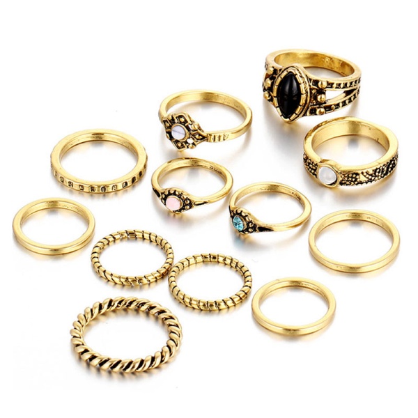 Кільця на фаланги пальців - набір Midi Rings Sets (12 штук)