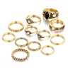 Кільця на фаланги пальців - набір Midi Rings Sets (12 штук)