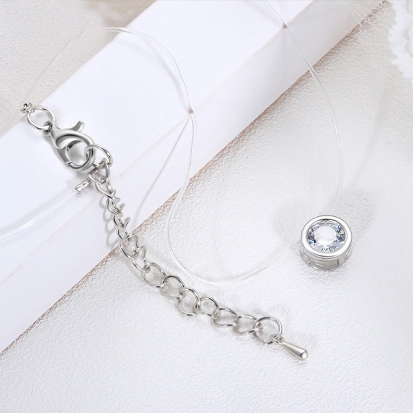 Кулон Камінь на волосіні невидимка в оправі