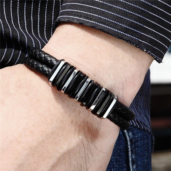 Мужской кожаный браслет lan-2820