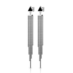 Длинные серьги с цепочками из стали Spikes lan-2942